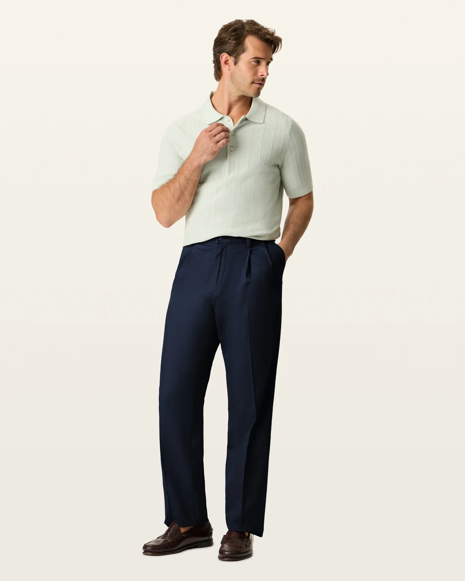 Signature Iron Free Khakis. Pleated. Relaxed Fit with Stain Defender®