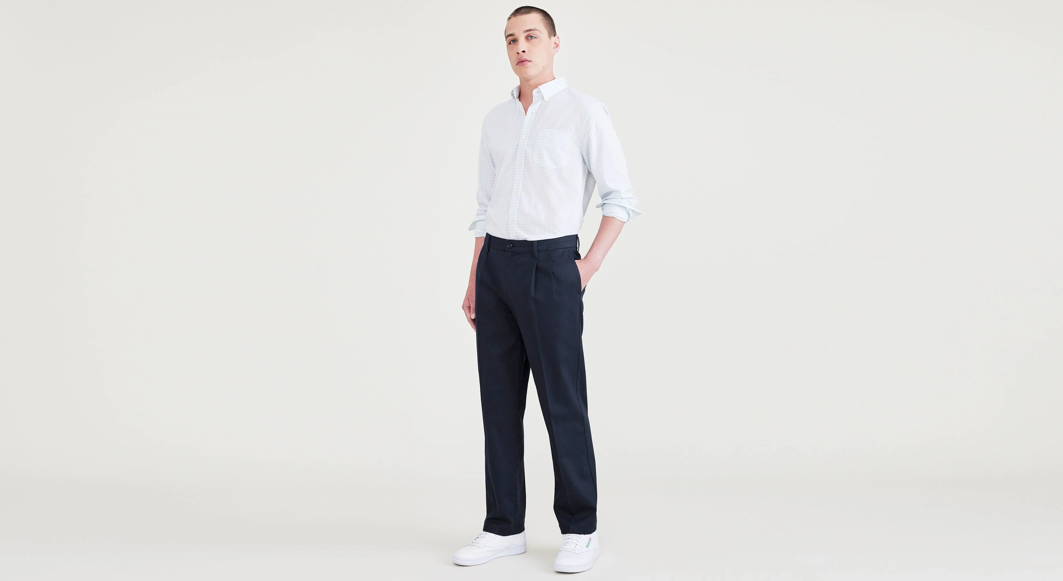 Signature Iron Free Khakis. Pleated. Classic Fit with Stain Defender® (Big and Tall)